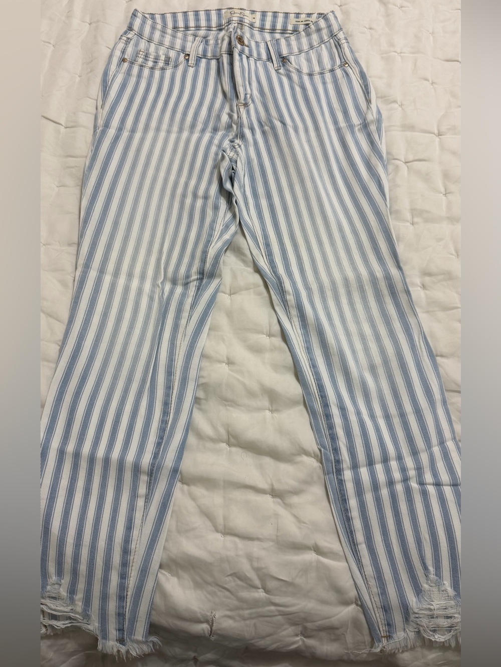 Jessica Simpson Blue and White Striped Jeans